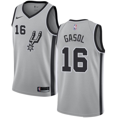 Nike San Antonio Spurs #16 Pau Gasol Silver NBA Swingman Statement Edition Jersey Men's